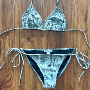 Balmain grey string tie bikini